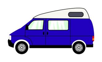 Vehículo de turismo furgoneta camper azul simple genérico vector
