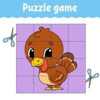 Puzzle game for kids . Education developing worksheet. Learning game for children. Activity page. For toddler. Riddle for preschool. Simple flat isolated vector illustration in cute cartoon style.