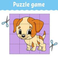 Puzzle game for kids education. Education developing worksheet. Game for kids. Activity page. Puzzle for children. Riddle for preschool. Simple flat isolated vector illustration in cute cartoon style.