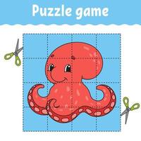 Puzzle game for kids . Education developing worksheet. Learning game for children. Activity page. For toddler. Riddle for preschool. Simple flat isolated vector illustration in cute cartoon style.