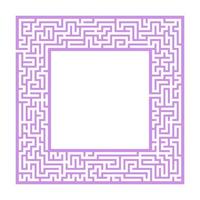 Sophisticated color square maze frame. Game for kids and adults. Puzzle for children. One entrance, one exit. Labyrinth conundrum. Flat vector illustration. With place for your image.