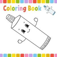 Coloring book for kids. Cheerful character. Simple flat isolated vector illustration in cute cartoon style.