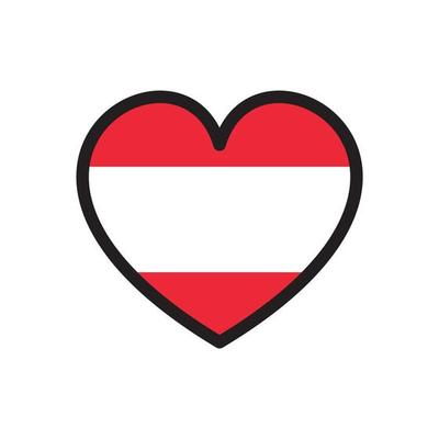 Austria flag with heart