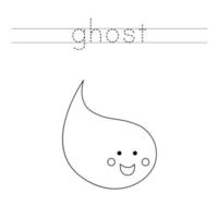 Trace letters and color black and white ghost. vector