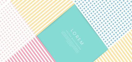 Abstract modern geometric backdrop background with textured pink, yellow and blue paper layers. vector