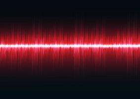 Sound waves dark red light. Abstract technology background. vector