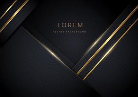 Abstract luxury shiny black background with lines golden glowing. vector