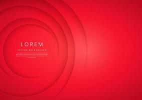 Abstract modern red gradient circles layers lighting background with copy space for your text. vector