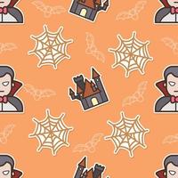 Seamless pattern Dracula in Halloween day vector