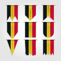 bandera de bélgica en diferentes formas, bandera de bélgica en varias formas vector