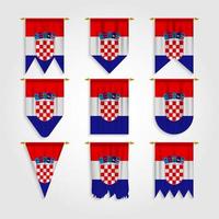 bandera de croacia en diferentes formas, bandera de croacia en varias formas vector