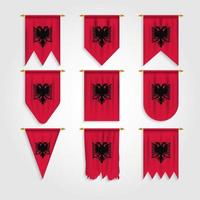 Albania flag in different shapes, Flag of Albania in various shapes vector