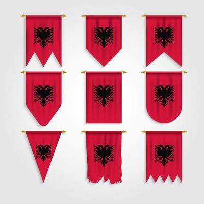 Albania flag in different shapes, Flag of Albania in various shapes