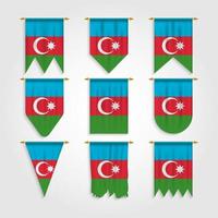 Azerbaijan flag in different shapes, Flag of Azerbaijan in various shapes vector