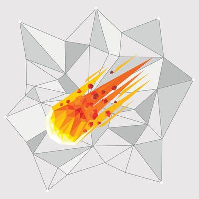 metorite art on gray backgrond. minimalist art space object