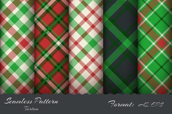 Set Retro Tartan Seamless Pattern