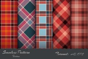 Set Retro Tartan Seamless Pattern vector