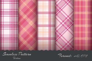 Set Retro Tartan Seamless Pattern