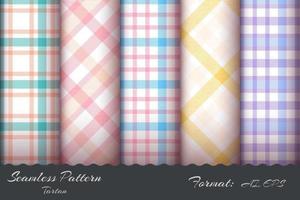 Set Retro Tartan Seamless Pattern vector