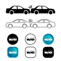 Abstract Car Accident Icon Set vector