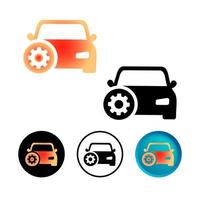 conjunto de iconos de servicio de coche abstracto vector