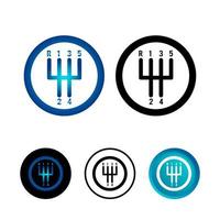 Abstract Gear Shift Icon Set vector