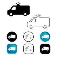 Abstract Ambulance Icon Set vector