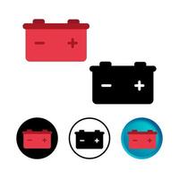 Abstract Car Battery Icon Set vector