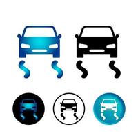 Abstract Skidding Car Icon Set vector