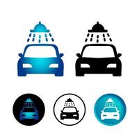 conjunto de iconos de lavado de coches abstracto vector