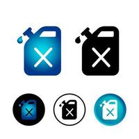 Abstract Fuel Can Icon Set vector