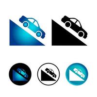 Abstract Car on the Hill Icon Set vector