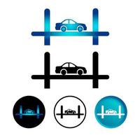 Abstract Car on the Bridge Icon Set vector