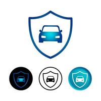 Abstract Safety Car Icon Set vector