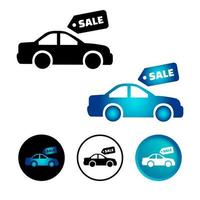 Abstract Sale Car Icon Set vector