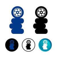 Abstract Stack of Wheels Icon Set vector