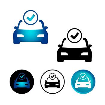 Abstract Safe Car Icon Set vector