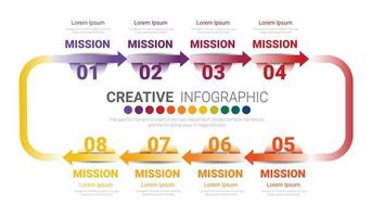 plantilla para diagrama de ciclo 8 opciones vector