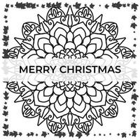 Merry Christmas with mandala vector