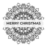 Merry Christmas with mandala vector