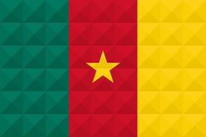 Artistic flag of Cameroon with geometric wave concept art design vector