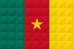 Artistic flag of Cameroon with geometric wave concept art design vector