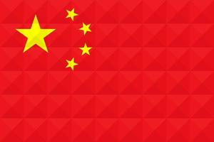 Artistic flag of China with geometric wave concept art design