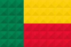 Artistic flag of Benin with geometric wave concept art design