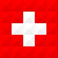 Artistic flag of Switzerland with geometric wave concept art design vector