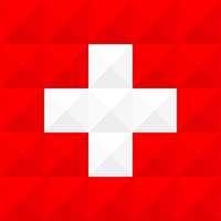 Artistic flag of Switzerland with geometric wave concept art design vector