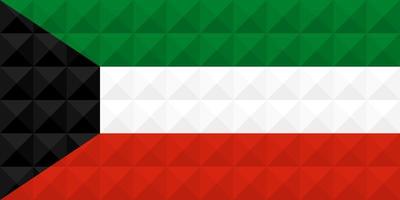 Artistic flag of Kuwait with geometric wave concept art design vector