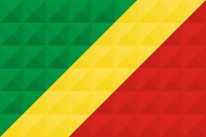 Artistic flag of Republic of the Congo with geometric wave concept art design vector