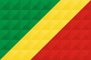 Artistic flag of Republic of the Congo with geometric wave concept art design