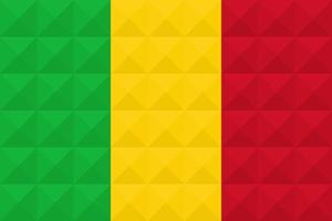 Artistic flag of Mali with geometric wave concept art design vector
